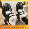 Zapatos pequeños de piel gruesa con forro polar para mujer 2025 nuevo otoño e invierno cálido estilo universitario plataforma zapatos individuales mocasines británicos zapatos de algodón