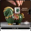 Adorno de Mascota de Té para Enriquecerse Rápidamente, Caballo Tang Giratorio Coleccionable, Decoración de Mesa de Té Estilo Chino que Atrae la Fortuna, Accesorios para Juego de Té