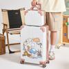 Mala Trolley de 20/ 28 polegadas para Homens e Mulheres, Estrutura de Alumínio, Zíper com Senha, Mala de Couro Moderna para Bordo