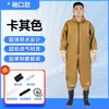 Macacão de pesca impermeável de corpo inteiro com espessura, calças de chuva, sapatos de água, traje totalmente fechado para cavar raiz de lótus, capa de chuva, calças respiráveis com garfo d'água