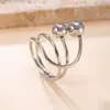 Amazon Transfronterizo Joyería de Acero de Titanio Anillo Personalizado Hip-Hop Chapado en Oro de 18K Anillo de Bolas Entrelazadas de Acero Inoxidable Venta al por Mayor