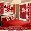 Conjunto de Decoração de Quarto de Casamento para a Sala de Estar Parede de Fundo do Sofá com Caractere Dupla Felicidade, Decoração de Guirlanda para Cabeceira do Quarto de Casamento