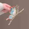 Pinza de Pelo Grande Elegante Estilo Vintage con Mariposa Pintada para Verano 2022, Nuevo Accesorio para el Cabello en la Parte Trasera de la Cabeza Pinza de Tiburón