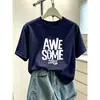 Camiseta de manga corta 100% algodón para mujer, estilo coreano, moderna y versátil, top verde aguacate, ropa de mujer verano 2026