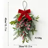Decoração de árvore de Natal artificial com visco para pendurar, decoração de laço para pendurar na porta, ornamento de decoração de casa para pendurar na parede