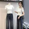Camiseta de Verano 2026 Estilo Nuevo de una Sola Manga Corta para Mujer, Estilo Puro y Sexy, Corte Ajustado, Favorecedora, Impresionante Top sin Hombros