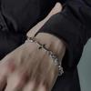 Pulsera de Aleación de Doble Capa para Hombre y Mujer, Moderna Retro Hip-Hop ins Diseño Nicho Estilo Frío Simple Pulsera para Pareja
