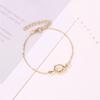 Venta caliente transfronteriza accesorios para pies simple metal anudado tobillera de mujer moda europea y americana moda geométrica tobillera de pareja al por mayor