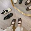 Zapatos Mary Jane Suaves de Superficie Suave y Suela Blanda con Hebilla de Una Línea Estilo Coreano Zapatos Franceses de Tacón Bajo y Punta Cuadrada para Mujer Nuevo Estilo Primavera y Otoño 2025