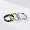 Anel feminino INS com vento frio em aço inoxidável esculpido com diamante incrustado de diamante joias de mão de aço titânio totalmente cravejadas de diamante fabricantes estoque