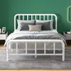 Cama de Hierro Moderna, Sencilla y Económica, Cama Individual de 1.35m, Dormitorio, Apartamento, Alquiler, Hogar, Cama con Estructura de Hierro
