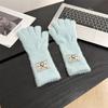 Guantes de felpa suaves y cerosos para mujer, de invierno, con diseño de pingüino, color liso, largos, cálidos, resistentes al frío, con salida para los dedos y pantallas táctiles, de punto.