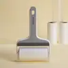 Removedor de fiapos 2 em 1 com rolo de papel destacável, removedor eletrostático de pelos de animais, removedor de poeira de chão, escova de limpeza de lençóis e remoção de fiapos