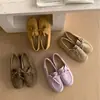 Nuevos Zapatos Planos Retro para Mujer Primavera y Verano 2026, Mocasines Estilo Coreano con Lazo de Cordones, Zapatos Tipo Frijol de Piel Suave