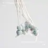 Marcador de Libro con Cordón de Grietas de Hielo Etiqueta de Cerámica con Doble Cuenta Cuerda Placa Metálica Tarjeta Amuletos Colgante Otros