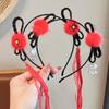 Ano Novo estilo chinês joias infantis simulação trançado headband bonito festivo borla flor headband Ano Novo estilo acessórios de cabelo
