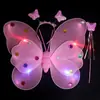 Dia das Crianças Asas de Borboleta Luminosas Menina Pequena Brinquedo Infantil Varinha Mágica Adereços de Performance de Fada Borboleta