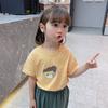Camiseta de manga corta para niños de estilo coreano 100% algodón, nueva camiseta de verano con dibujos animados, bonita y holgada, ropa para niños y niñas, venta al por mayor