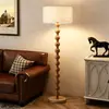 Directamente del fabricante, lámpara de pie de madera maciza estilo vintage, lámpara de pie de madera con cuentas estilo nórdico para sala de estar, dormitorio y ambiente de casa de huéspedes