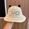 Sombrero de Bebé Estilo Coreano, Sombrero de Paja Tipo Cubeta Delgado y Transpirable de Verano, Sombrero de Paja con Protección Solar para Niñas, Sombrero de Pescador Solar