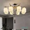 Nuevo candelabro de estilo chino en color dorado-bronce para uso doméstico, luz principal para sala de estar, candelabro de estilo chino para recibidor, dormitorio y comedor, luminarias de Zhongshan