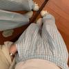 Pantalones clásicos de cuadros de pierna ancha para mujer, primavera y verano, nuevos, cintura alta, rectos, para caminar, pequeños casuales, de seda helada, pantalones Yamamoto