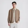 Cardigan de Tricô Patchwork Listrado Falso Duas Peças Masculino Jaqueta Suéter Primavera e Outono Novo Estilo College Top Tendência