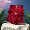 Ropa interior de boxeo para hombre con estampado rojo de comercio exterior europeo y americano, entrepierna antibacteriana transpirable, talla grande, año zodiacal, calzoncillos de cuatro esquinas, venta al por mayor de una pieza