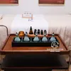 Olla de Aceite Esencial para Spa Tailandés Salón de Belleza Cerámica Hoja Botella de Aceite Esencial Aromaterapia Mezcla Dispensación Bandeja de Spa Set