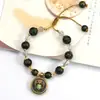 Pulsera de Vidrio con Ceniza de Incienso y Pan de Oro de los Doce Signos del Zodíaco Pulsera Pequeña Thangka de Acero de Titanio Pulsera Thangka del Espíritu Guardián Zorro Hada para Mujer