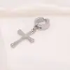 Disponibles en stock clips para orejas de acero inoxidable sin perforación, aretes de cruz personalizados de moda para hombre, accesorios de oreja versátiles de nicho