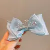 Tocados de Princesa Diadema Infantil Pinza para el Cabello con Pedrería Estilo Nuevo para Niñas Malla tipo Hada Lazo Pinza de Pato Pasador de Pelo