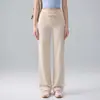 Pantalones de Yoga de Cintura Alta Acanalados para Mujer, Pierna Recta, Pierna Ancha, Cintura con Cordón, Pantalones Deportivos Casuales para Fitness, Correr, Entrenamiento, Yoga
