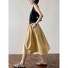 Spot New Watermark Bud Saia Cintura Elástica A-Line Slimming Look Comprimento Médio Bainha Grande