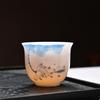 Taza Maestra Pintada a Mano Tipo Hielo Cerámica Kung Fu Juego de Té Taza de Té Taza de Té Color Bajo Esmalte Porcelana Azul y Blanca Taza Individual Personal