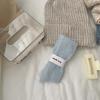 Calcetines de felpa con hilo de punto estilo Little Red Book para mujer, calcetines de otoño e invierno de color liso hasta la pantorrilla, calcetines cálidos de felpa espesa de terciopelo de visón