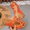 Sandalias de cuña slip-on ultraligeras de comercio exterior EPE con borde metálico para mujer, sandalias huecas de suela gruesa en tallas grandes