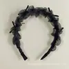 Diadema de lazo de lunares beige para mujer, pinza para el pelo estilo princesa, diadema plisada vintage, peine popular de alta coronilla para el cabello
