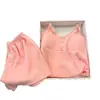 Nuevo camisón de algodón nube con copas, conjunto de pijama de dos piezas, shorts sencillos de verano, ropa de casa transpirable