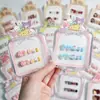 Unhas Usáveis Desenho Animado Infantil Estilo Ano Novo 2025 Manicure Curta para Meninas Doce Estilo Estudante Fofo Peças de Unhas Usáveis