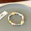 Pulsera Tejida de Lana Oso Sándalo Dopamina Hecha a Mano para Mujer Corazón de Chica Dulce Diseño Lindo Infantil Joyería de Moda