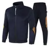 Traje Deportivo para Hombre de Primavera y Otoño: Conjunto de 2 Piezas Sudadera con Capucha de Capa de Aire + Pantalones Deportivos para Fitness y Correr