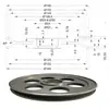 Roda de Alumínio para Extrusora Liga de Alumínio Carretel de Recolhimento de Fio Diâmetro 160MM Canal Redondo Canal Plano Puyang Anodizado Duro Revestido de Cerâmica Fio Cabo