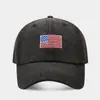 Boné Jeans Bordado com Bandeira Americana Casal Americano Top Macio Moda Retrô Hip Hop Proteção Solar Boné de Baseball