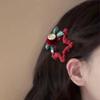 Horquilla de pelo con forma de estrella de peluche roja para Año Nuevo, lazo, flequillo, pinza BB, horquilla rota lateral, horquilla para el pelo, tocado navideño, accesorios para el cabello