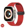 Adequado para Pulseiras de Todas as Séries do Apple iWatch S1-S10 Se Ultra Silicone Fivela Dobrável Magnética Relógio