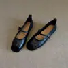 2026 Zapatos Planos Mary Jane Versátiles Estilo Ballet de Una Correa para Mujer Otoño Retro Francés Suela Suave Zapatos Bajos