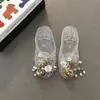 Chinelos Coreanos Toe-Toe, Sapatos de Gelatina, Sapatos Femininos com Flor de Strass e Cristal, Sapatos de Praia, Sapatos de Casa de Verão, Sandálias e Chinelos