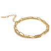 Venta al por mayor de fábrica Joyería de Acero de Titanio Popular para Mujer, Cadena Cruzada, Cadena Soldada, Cadena de Doble Capa, Pulsera de Acero Inoxidable, Estilo de Moda