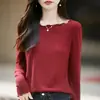 Estilo delicado, ribete con volantes, top de punto de un solo hombro para mujer, con rayas verticales, mangas largas y un diseño ajustado para poner, perfecto como capa base